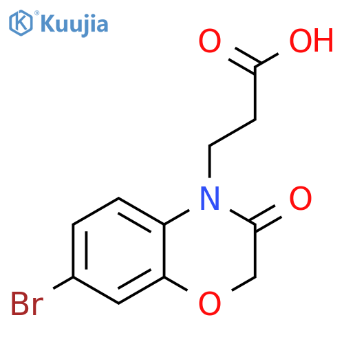 3-(7-bromo-3-oxo-3,4-dihydro-2H-1,4-benzoxazin-4-yl)propanoic acid structure