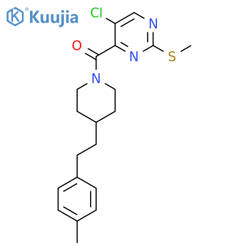 (5-Chloro-2-methylsulfanylpyrimidin-4-yl)-[4-[2-(4-methylphenyl)ethyl]piperidin-1-yl]methanone structure