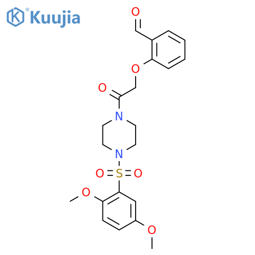 2-{2-[4-(2,5-Dimethoxybenzenesulfonyl)piperazin-1-YL]-2-oxoethoxy}benzaldehyde structure