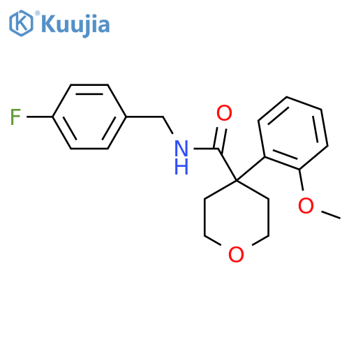 N-[(4-fluorophenyl)methyl]-4-(2-methoxyphenyl)oxane-4-carboxamide structure