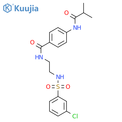N-[2-(3-chlorobenzenesulfonamido)ethyl]-4-(2-methylpropanamido)benzamide structure