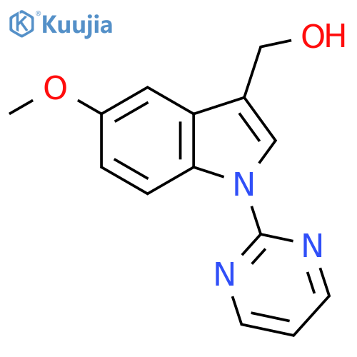 [5-methoxy-1-(pyrimidin-2-yl)-1H-indol-3-yl]methanol structure