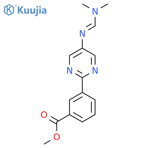 3-[5-(((Dimethylamino)methylene)amino)pyrimidin-2-yl]benzoic acid methyl ester structure
