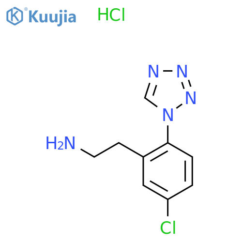 2-5-chloro-2-(1H-1,2,3,4-tetrazol-1-yl)phenylethan-1-amine hydrochloride structure