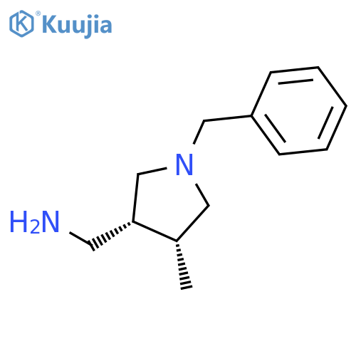 3-Pyrrolidinemethanamine, 4-methyl-1-(phenylmethyl)-, (3R,4R)-rel- structure