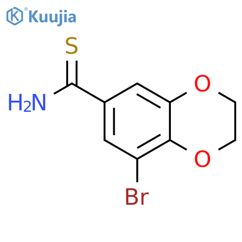 8-bromo-2,3-dihydro-1,4-benzodioxine-6-carbothioamide structure