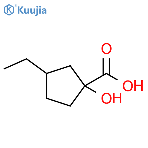 3-ethyl-1-hydroxycyclopentane-1-carboxylic acid structure