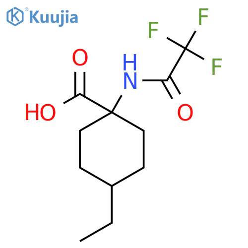 4-Ethyl-1-(trifluoroacetamido)cyclohexane-1-carboxylic acid structure