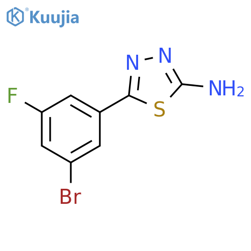 5-(3-bromo-5-fluorophenyl)-1,3,4-thiadiazol-2-amine structure