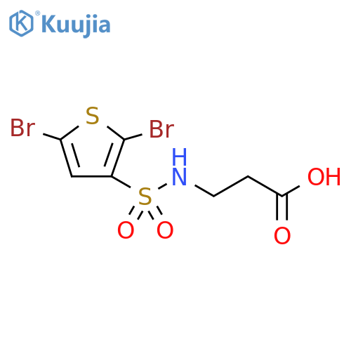 3-(2,5-dibromothiophene-3-sulfonamido)propanoic acid structure
