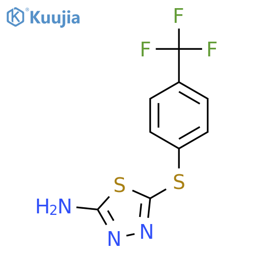 5-[4-(Trifluoromethyl)phenyl]sulfanyl-1,3,4-thiadiazol-2-amine structure