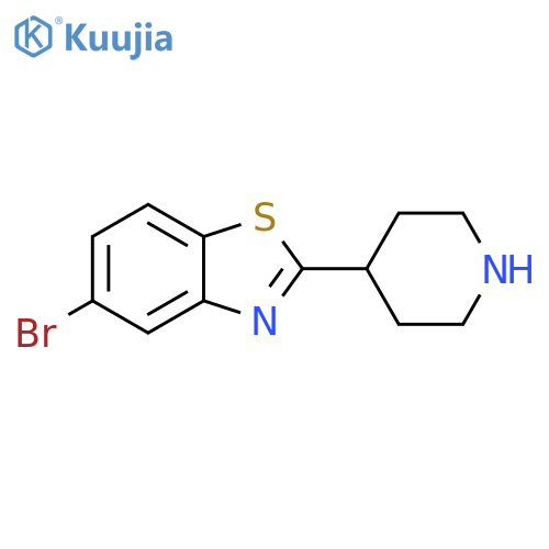 Benzothiazole, 5-bromo-2-(4-piperidinyl)- structure
