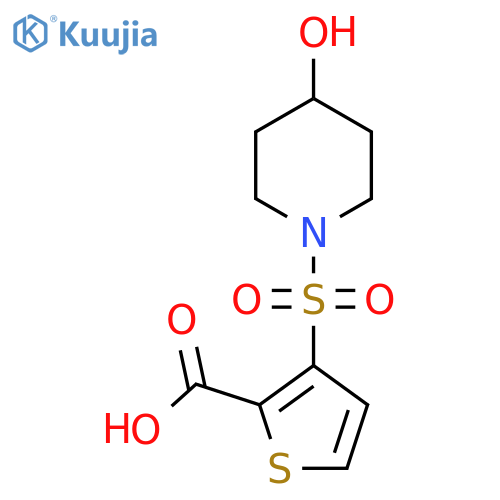 3-(4-Hydroxypiperidin-1-yl)sulfonylthiophene-2-carboxylic Acid structure