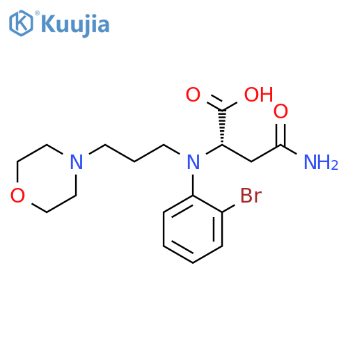 3-[(2-bromophenyl)carbamoyl]-2-{[3-(morpholin-4-yl)propyl]amino}propanoic acid structure