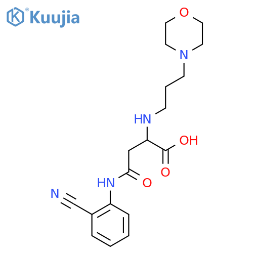 3-[(2-cyanophenyl)carbamoyl]-2-{[3-(morpholin-4-yl)propyl]amino}propanoic acid structure