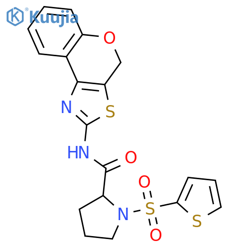 N-{4H-chromeno[4,3-d][1,3]thiazol-2-yl}-1-(thiophene-2-sulfonyl)pyrrolidine-2-carboxamide structure
