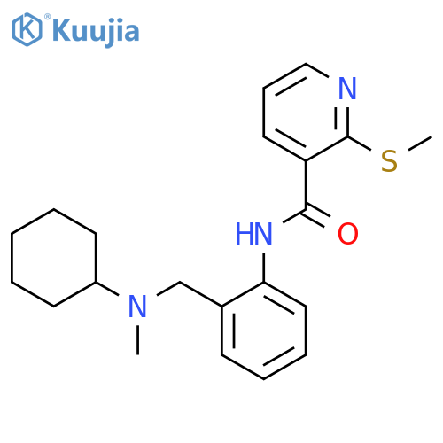 N-(2-{[cyclohexyl(methyl)amino]methyl}phenyl)-2-(methylsulfanyl)pyridine-3-carboxamide structure