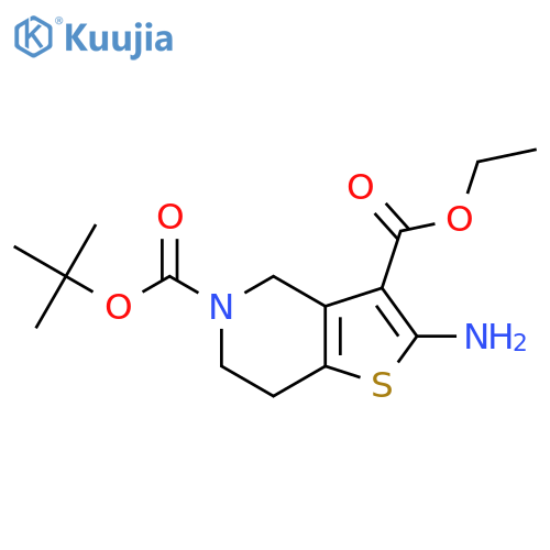 5-tert-butyl 3-ethyl 2-amino-4H,5H,6H,7H-thieno[3,2-c]pyridine-3,5-dicarboxylate structure
