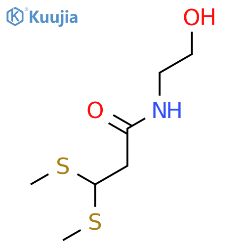 Propanamide,N-(2-hydroxyethyl)-3,3-bis(methylthio)- structure