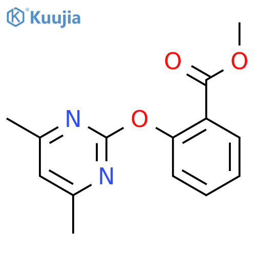 Benzoic acid, 2-[(4,6-dimethyl-2-pyrimidinyl)oxy]-, methyl ester structure