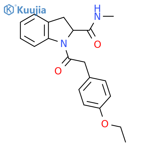 1-[2-(4-ethoxyphenyl)acetyl]-N-methyl-2,3-dihydro-1H-indole-2-carboxamide structure