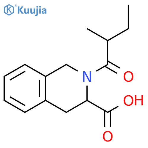2-(2-methylbutanoyl)-1,2,3,4-tetrahydroisoquinoline-3-carboxylic acid structure