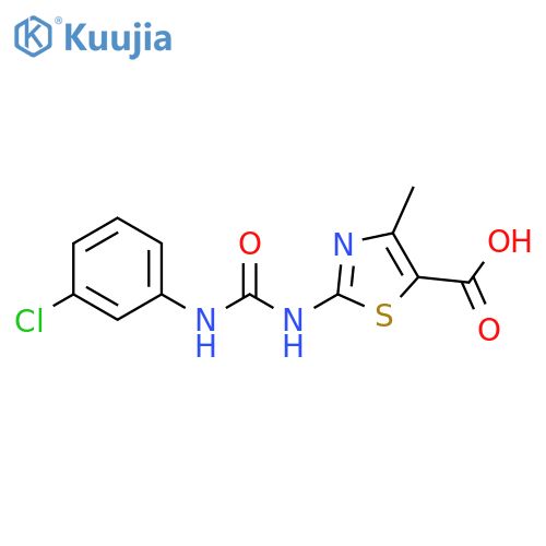 2-{[(3-chlorophenyl)carbamoyl]amino}-4-methyl-1,3-thiazole-5-carboxylic acid structure
