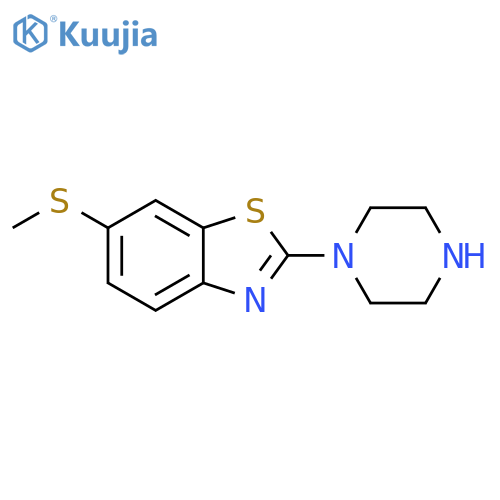 6-(methylsulfanyl)-2-(piperazin-1-yl)-1,3-benzothiazole structure