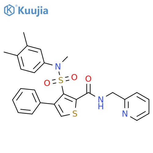 3-[(3,4-dimethylphenyl)(methyl)sulfamoyl]-4-phenyl-N-[(pyridin-2-yl)methyl]thiophene-2-carboxamide structure