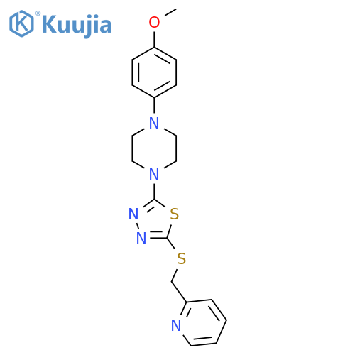 1-(4-methoxyphenyl)-4-(5-{[(pyridin-2-yl)methyl]sulfanyl}-1,3,4-thiadiazol-2-yl)piperazine structure