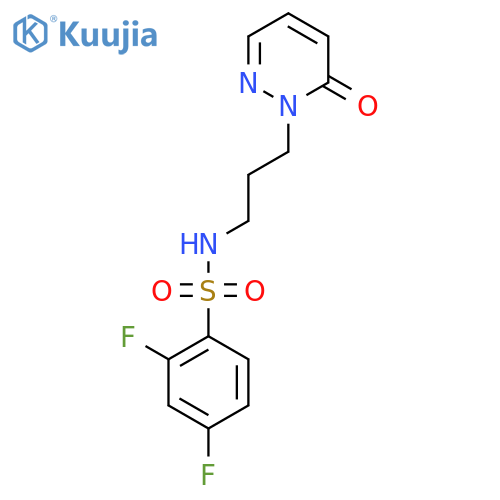 2,4-difluoro-N-[3-(6-oxo-1,6-dihydropyridazin-1-yl)propyl]benzene-1-sulfonamide structure