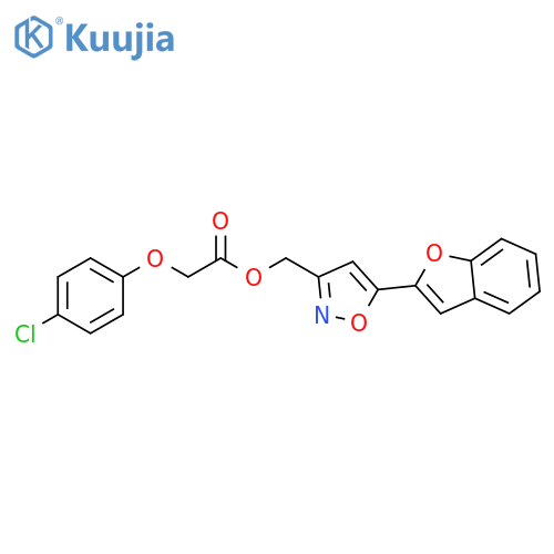 5-(1-benzofuran-2-yl)-1,2-oxazol-3-ylmethyl 2-(4-chlorophenoxy)acetate structure