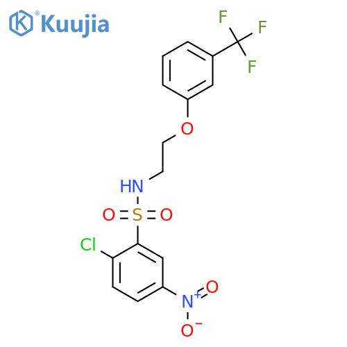 2-chloro-5-nitro-N-{2-[3-(trifluoromethyl)phenoxy]ethyl}benzene-1-sulfonamide structure