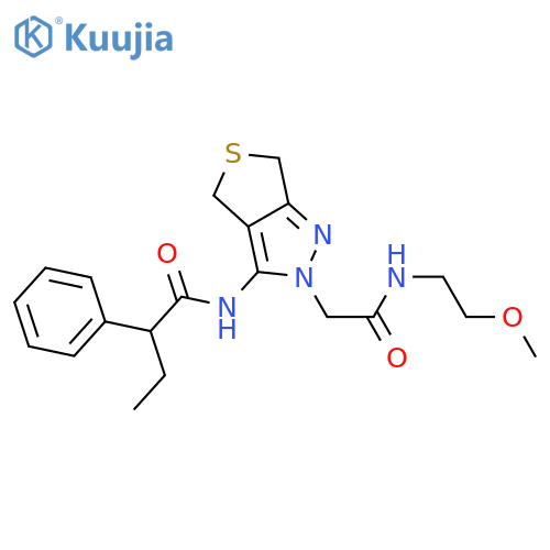 N-(2-{[(2-methoxyethyl)carbamoyl]methyl}-2H,4H,6H-thieno[3,4-c]pyrazol-3-yl)-2-phenylbutanamide structure