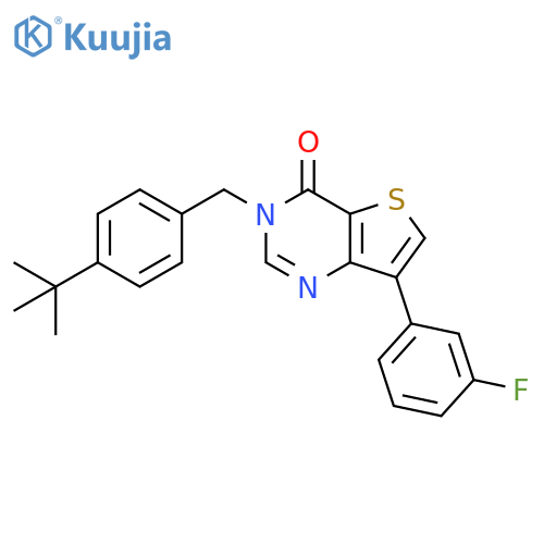3-[(4-tert-butylphenyl)methyl]-7-(3-fluorophenyl)-3H,4H-thieno[3,2-d]pyrimidin-4-one structure