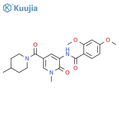 2,4-dimethoxy-N-[1-methyl-5-(4-methylpiperidine-1-carbonyl)-2-oxo-1,2-dihydropyridin-3-yl]benzamide structure