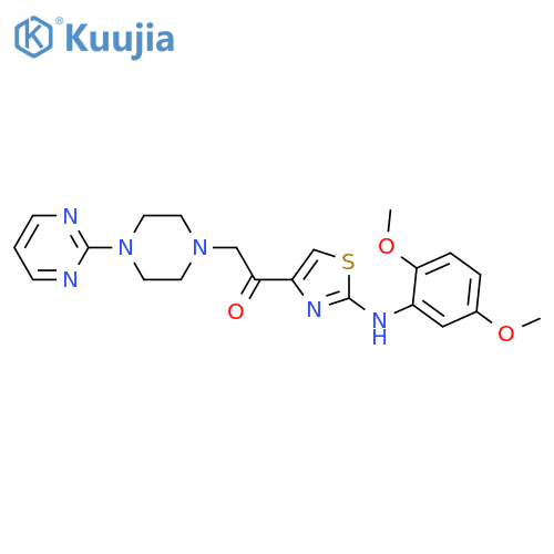 2-{2-(2,5-dimethoxyphenyl)amino-1,3-thiazol-4-yl}-1-4-(pyrimidin-2-yl)piperazin-1-ylethan-1-one structure