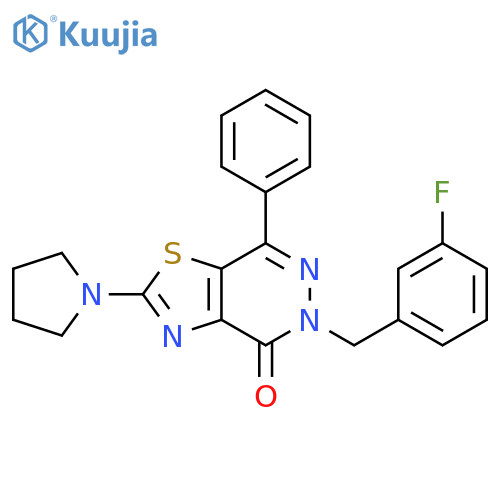 5-[(3-fluorophenyl)methyl]-7-phenyl-2-(pyrrolidin-1-yl)-4H,5H-[1,3]thiazolo[4,5-d]pyridazin-4-one structure