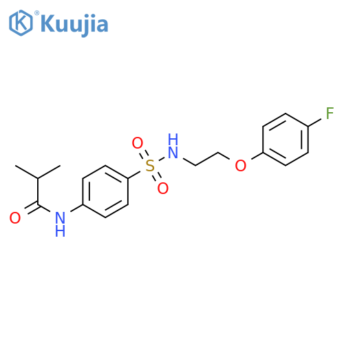 N-(4-{[2-(4-fluorophenoxy)ethyl]sulfamoyl}phenyl)-2-methylpropanamide structure
