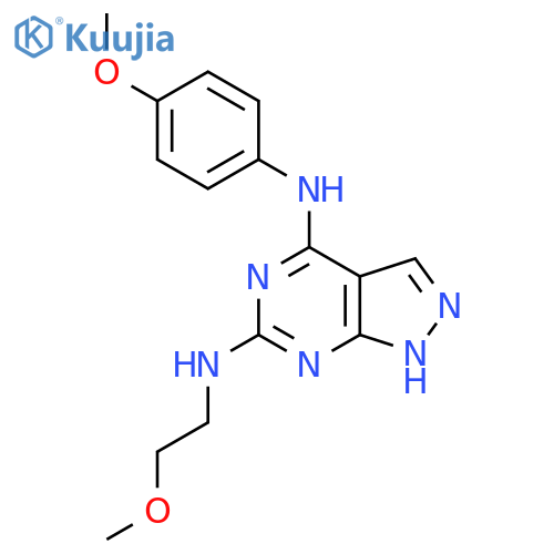 N6-(2-methoxyethyl)-N4-(4-methoxyphenyl)-1H-pyrazolo[3,4-d]pyrimidine-4,6-diamine structure