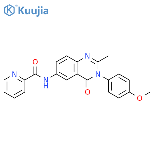 N-[3-(4-methoxyphenyl)-2-methyl-4-oxo-3,4-dihydroquinazolin-6-yl]pyridine-2-carboxamide structure