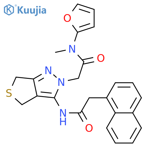N-(furan-2-yl)methyl-2-{3-2-(naphthalen-1-yl)acetamido-2H,4H,6H-thieno3,4-cpyrazol-2-yl}acetamide structure