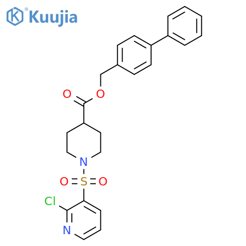 {[1,1'-Biphenyl]-4-yl}methyl 1-[(2-chloropyridin-3-yl)sulfonyl]piperidine-4-carboxylate structure