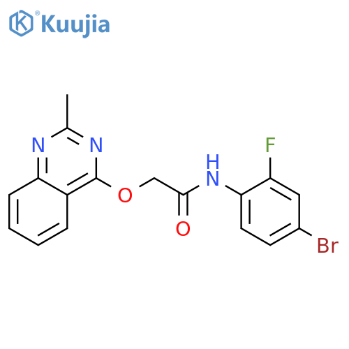 N-(4-bromo-2-fluorophenyl)-2-[(2-methylquinazolin-4-yl)oxy]acetamide structure