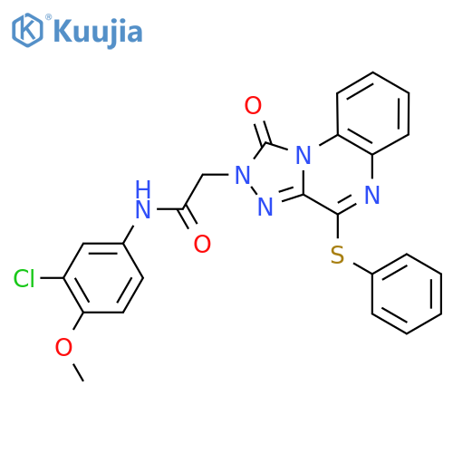 N-(3-chloro-4-methoxyphenyl)-2-[1-oxo-4-(phenylsulfanyl)-1H,2H-[1,2,4]triazolo[4,3-a]quinoxalin-2-yl]acetamide structure