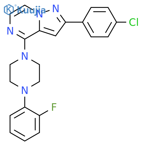 1-[2-(4-chlorophenyl)pyrazolo[1,5-a]pyrazin-4-yl]-4-(2-fluorophenyl)piperazine structure