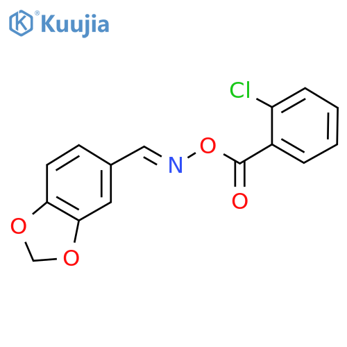1,3-benzodioxole-5-carbaldehyde O-(2-chlorobenzoyl)oxime structure