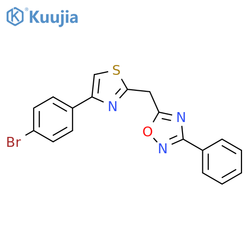 5-{[4-(4-bromophenyl)-1,3-thiazol-2-yl]methyl}-3-phenyl-1,2,4-oxadiazole structure