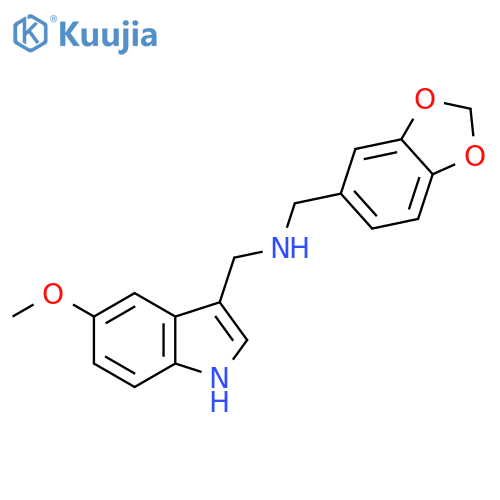 N-(1,3-Benzodioxol-5-ylmethyl)-N-[(5-methoxy-1H-indol-3-yl)methyl]amine structure