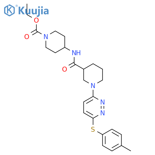 ethyl 4-(1-{6-(4-methylphenyl)sulfanylpyridazin-3-yl}piperidine-3-amido)piperidine-1-carboxylate structure